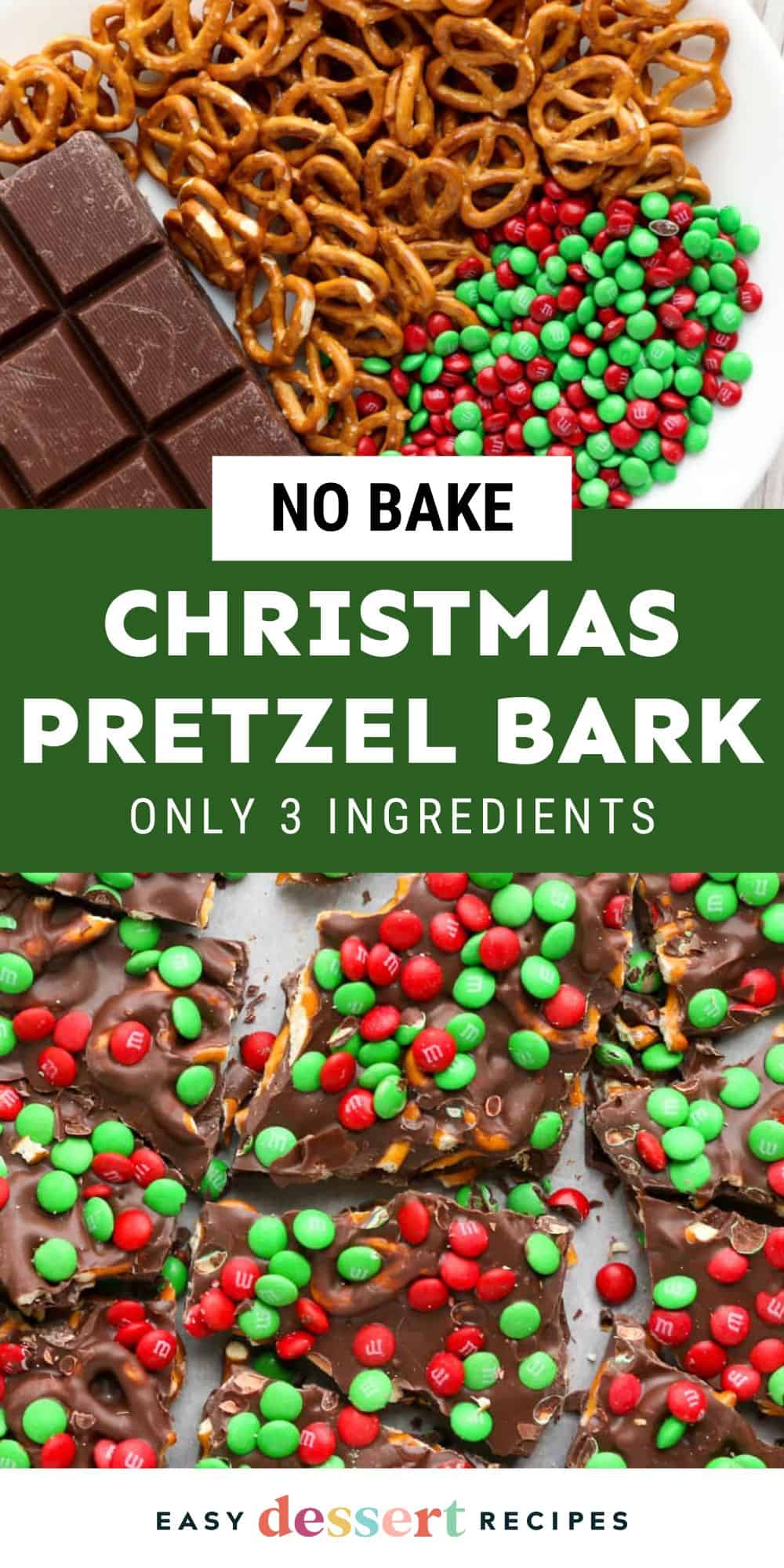 no bake christmas pretzel bark (only 3 ingredients)