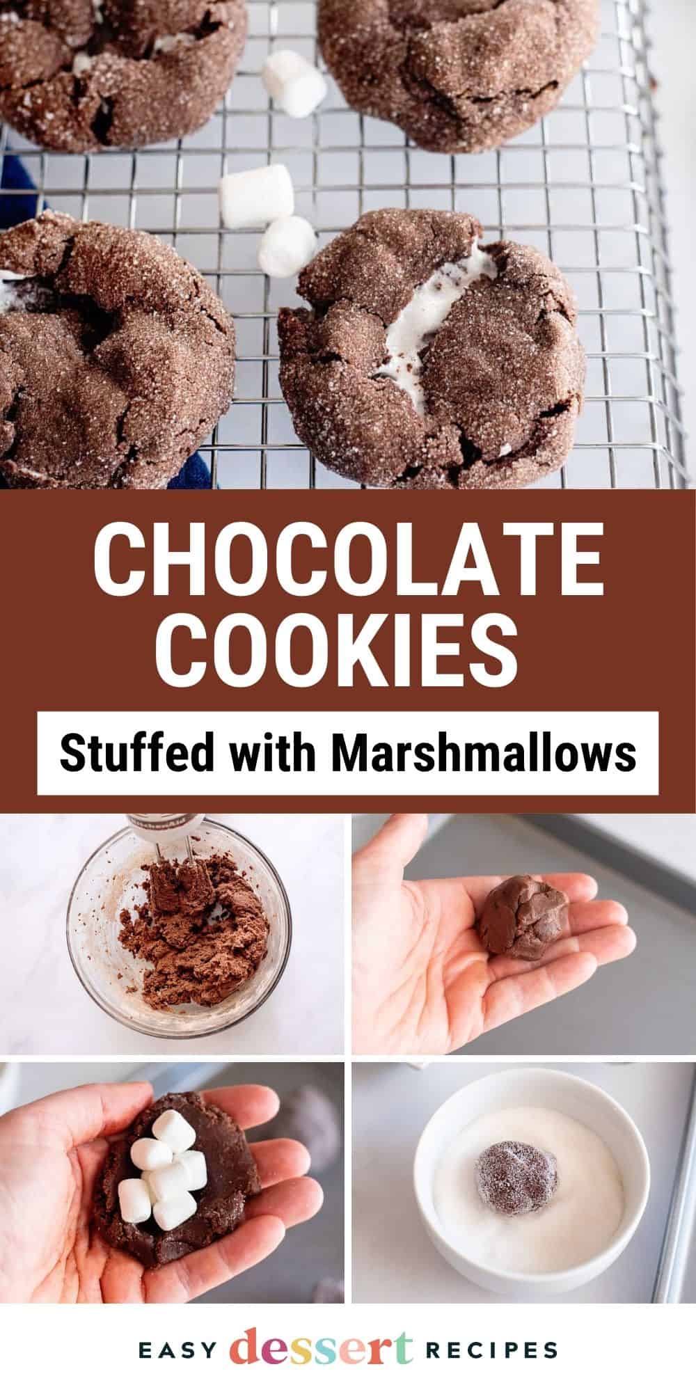 chocolate cookies stuffed with marshmallows pin