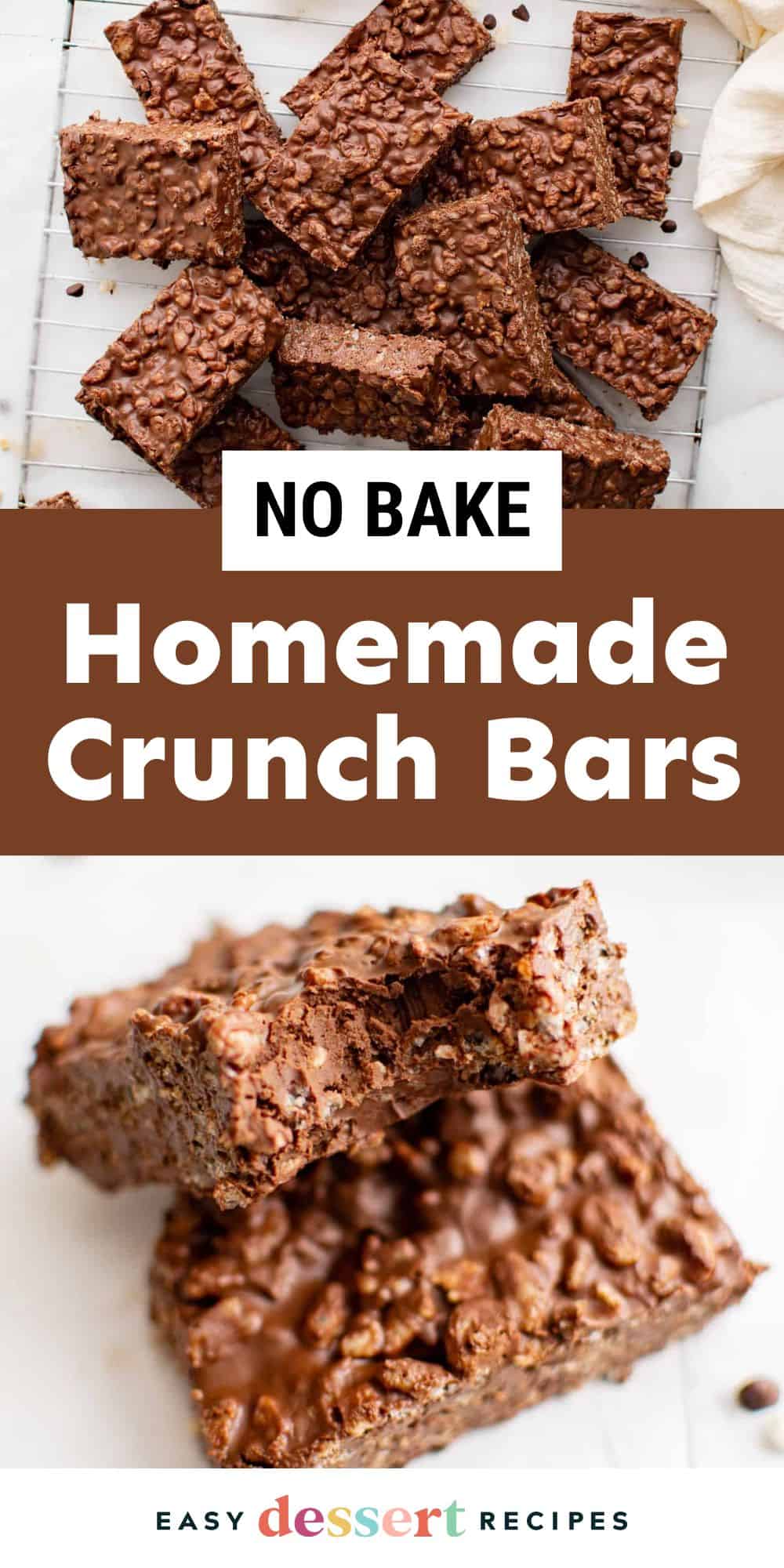 no bake homemade crunch bars