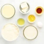 ingredients for lemon cake bars.