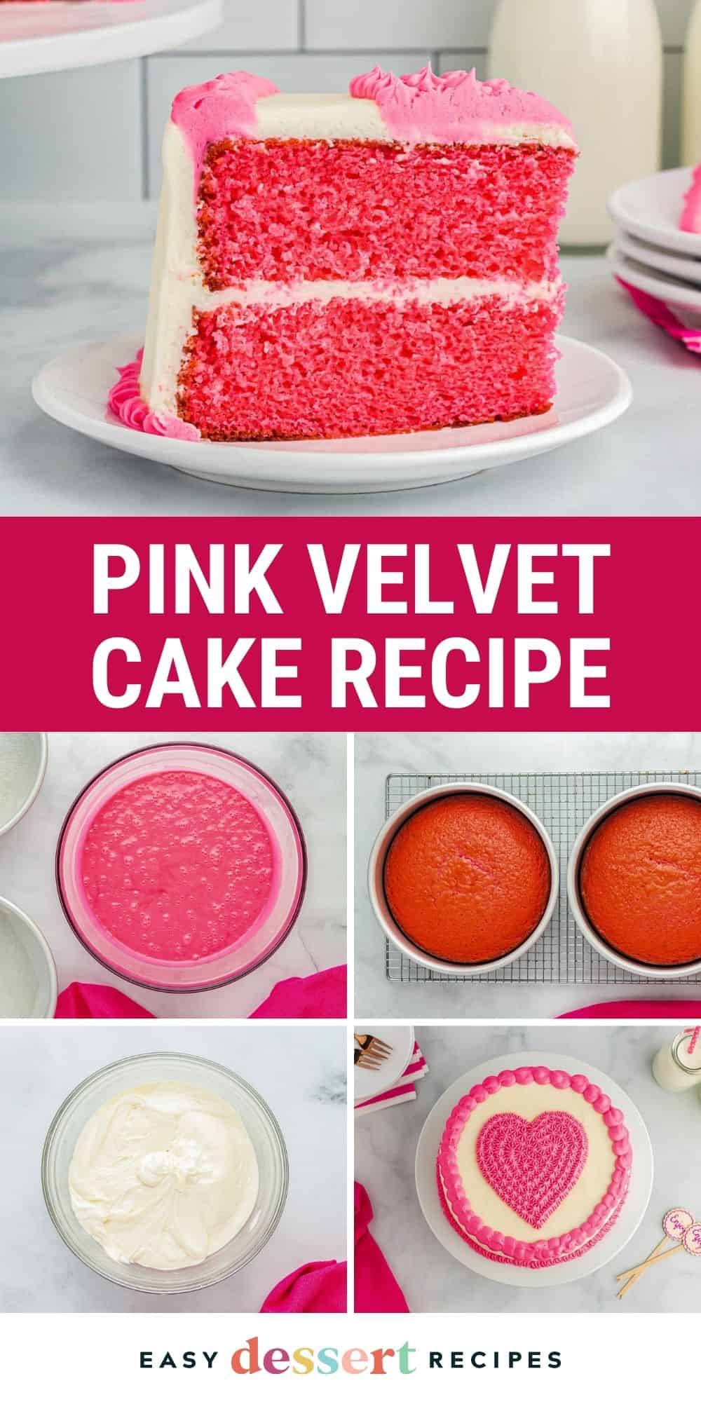 pink velvet cake recipe pin