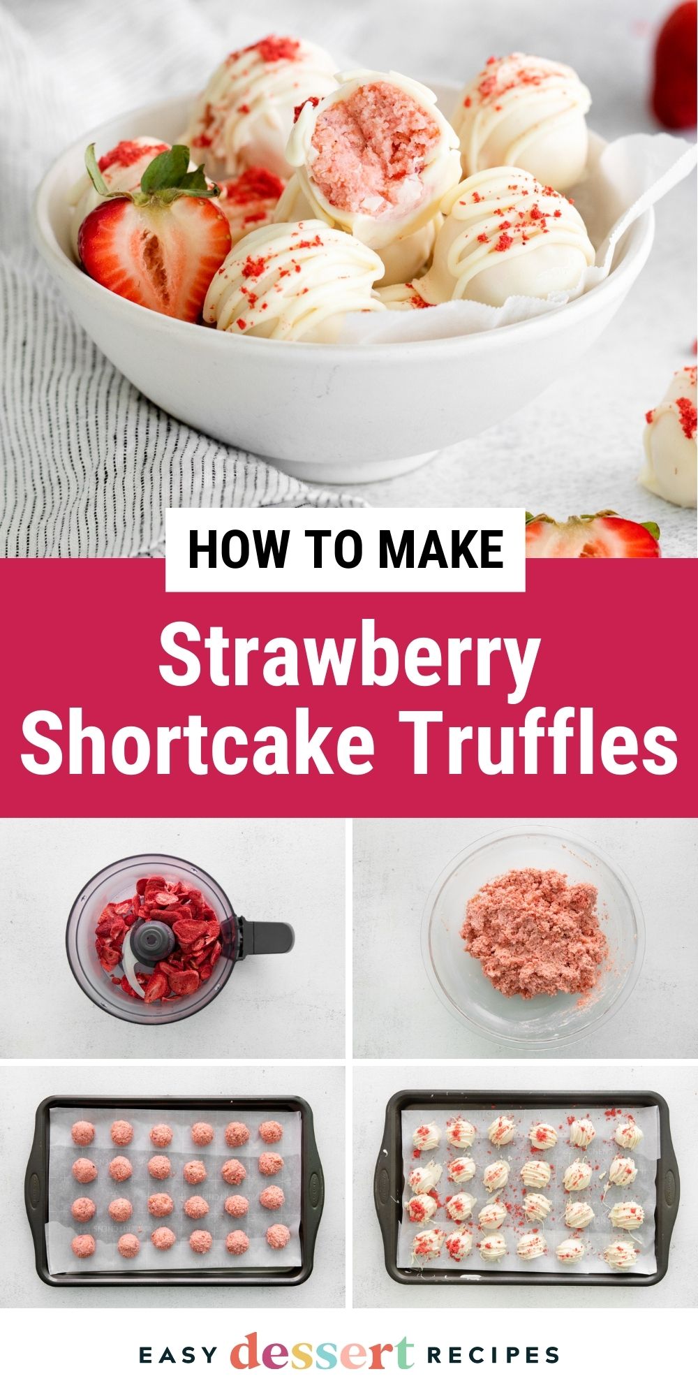 how to make strawberry shortcake truffles