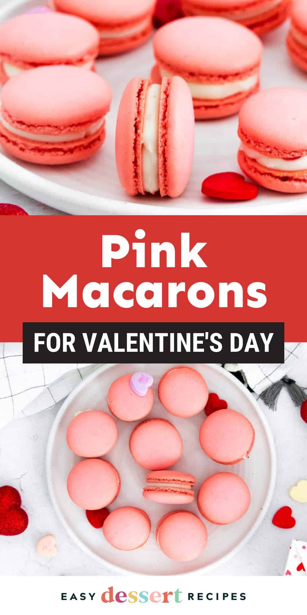 Pink macarons for Valentine's Day