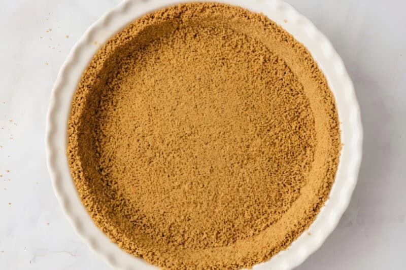 graham cracker crust pressed into a pie dish.