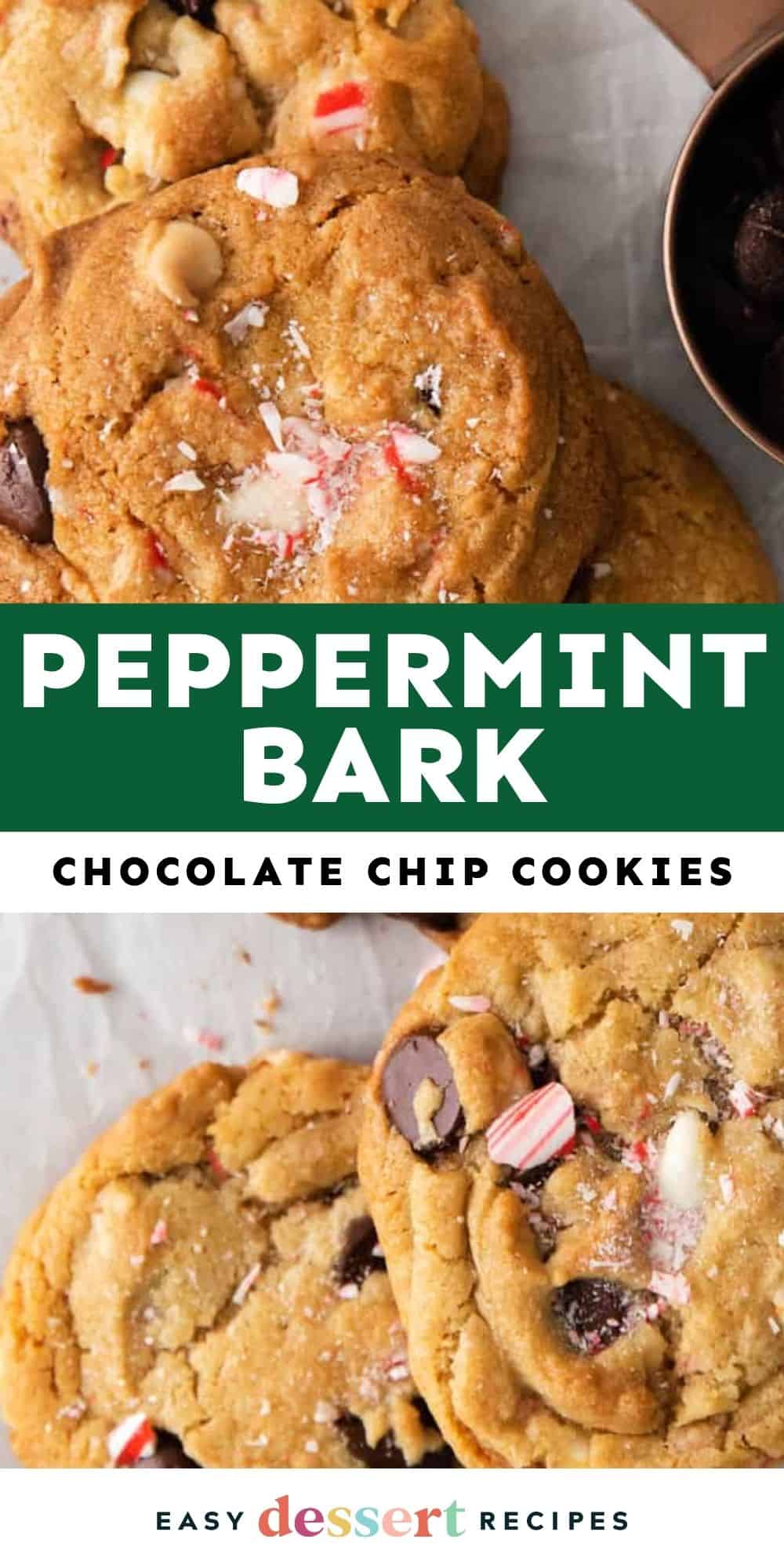 peppermint chocolate chip cookies pin.
