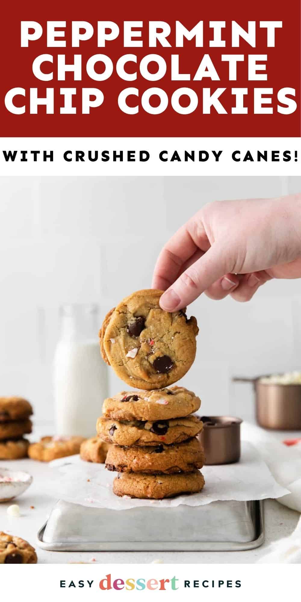 peppermint chocolate chip cookies pin.