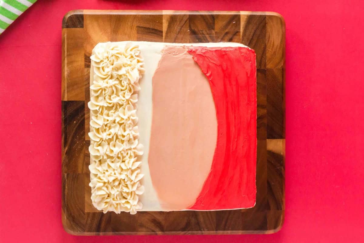 piped beard on santa cake.