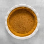 graham cracker crust pressed into a pie dish.