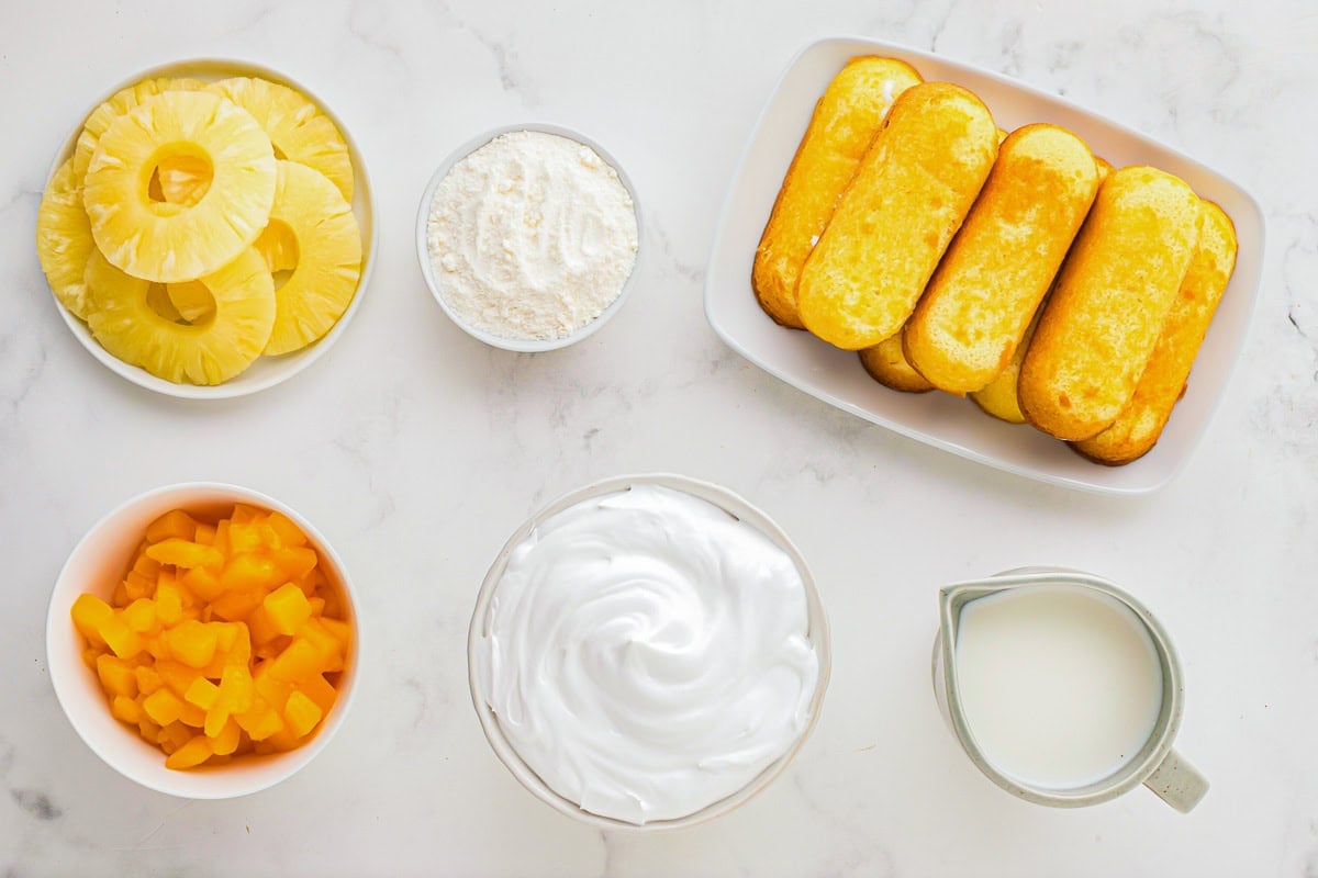 ingredients for no bake twinkie cake.