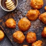 Fried bananas drizzled with honey.