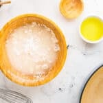 Water added to the dry ingredients.