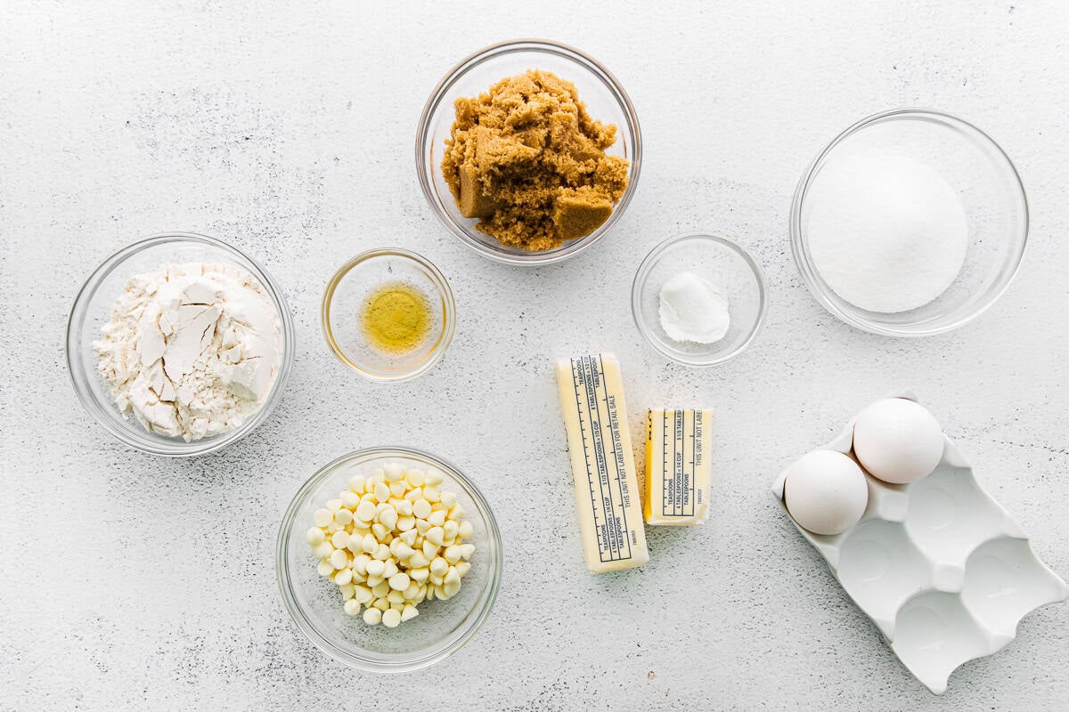 Ingredients for blondies.