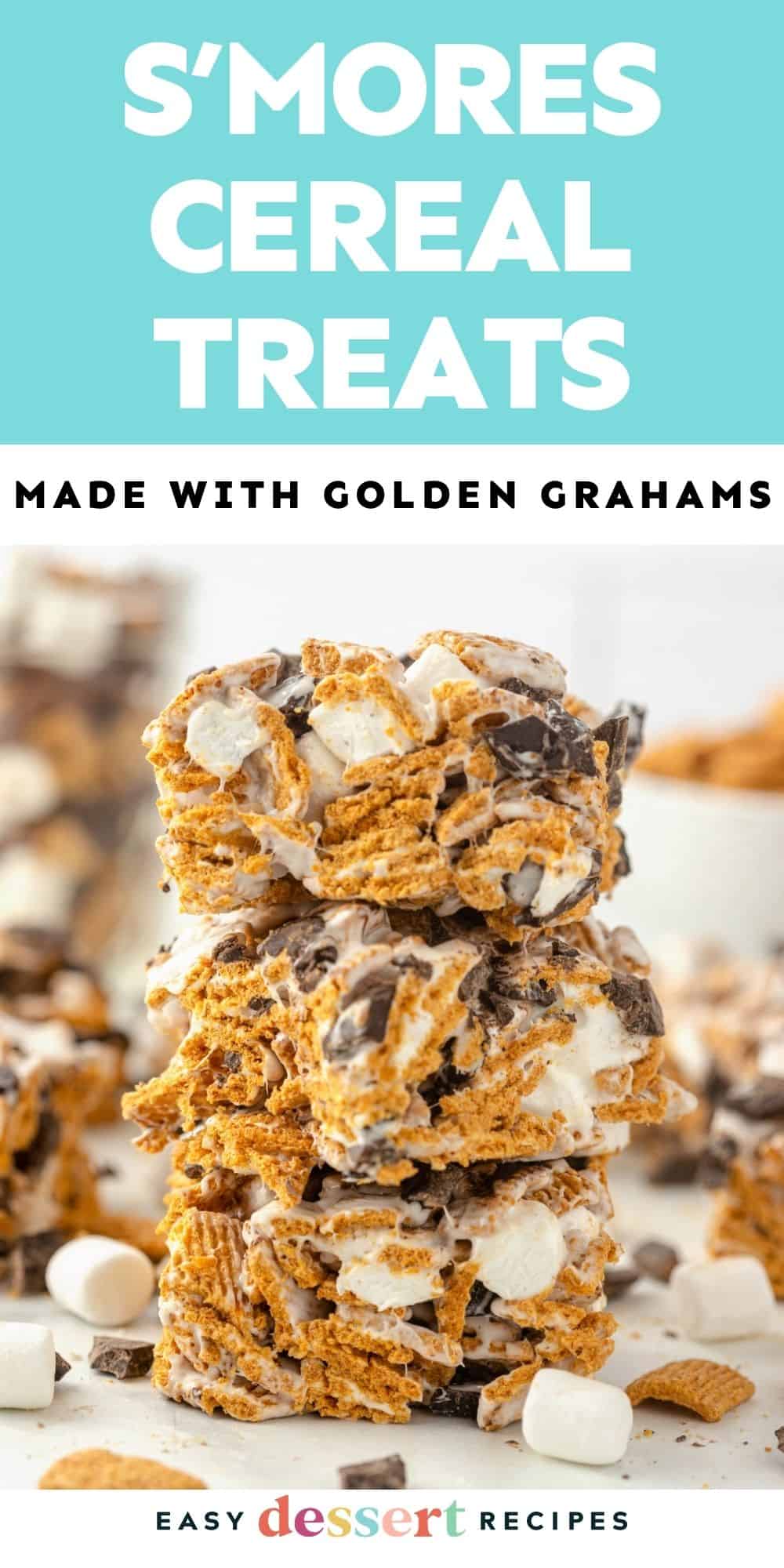 Pinterest graphic. S'mores treats with text overlay.