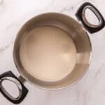 Sugar melting in a pot.