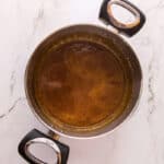 Caramelized sugar in a pot.
