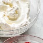 Whipped cream in a bowl.