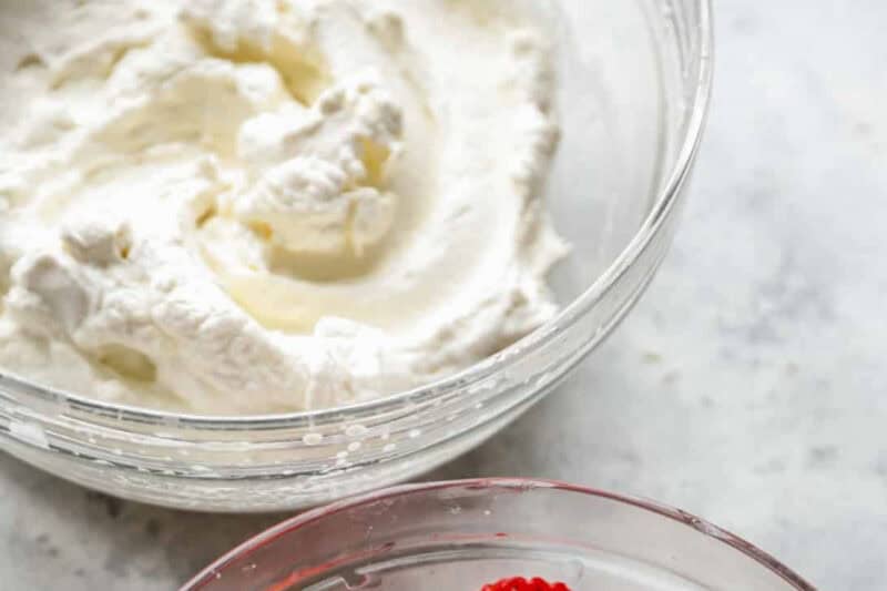Whipped cream in a bowl.
