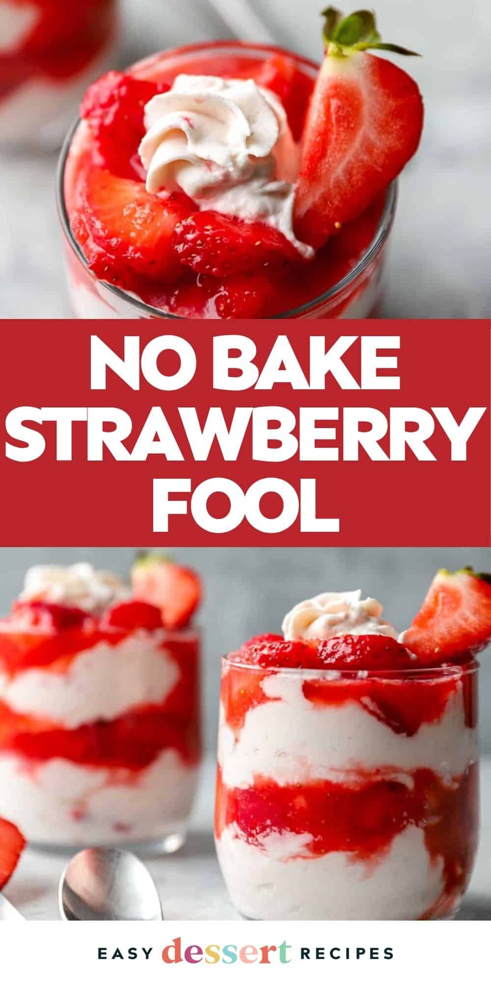 Pin: no bake strawberry fool